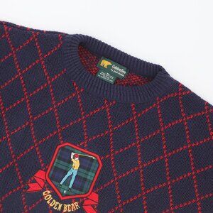 VINTAGE GOLDEN BEAR Argyle Golf Crewneck Sweater Jack Nicklaus Size M